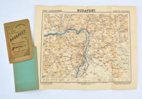 1897/1910 Budapest, térkép kerékpárosoknak, kiadó és szerkesztő: Kitzler Gyula, elszakadt borítóval, egyébként jó állapotban, 37×45 cm