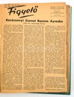 cca 1946-1949 A Képes Figyelő számai vászonkötésben, érdekes cikkekkel, közte: Hogyan lehetett volna megmenteni Európa zsidóságát