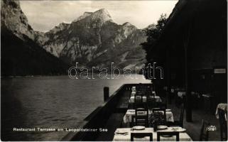 Eisenerz, Restaurant Terrasse am Leopoldsteiner See / restaurant terrace, lake. Photo-Verlag Max Mayer