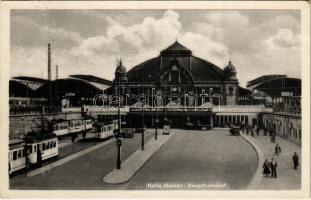 Halle an der Saale, Hauptbahnhof / railway station, trams (EK)
