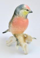 Ens madár figura. Kézzel festett, jelzett, kis lepattanással. 12 cm