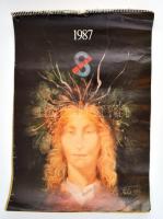 Szász Endre, Skála-Coop számára készített album naptára 1987, január-február hiányzik, 68×48 cm, 10 oldalas