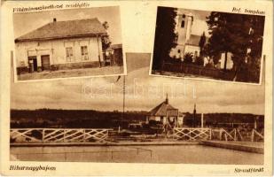 1950 Biharnagybajom, Földmívesszövetkezet vendéglője, étterem, Református templom, Strandfürdő, medence (EK)