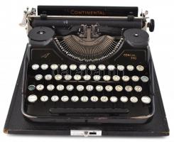cca 1940 Continental 340 írógép, magyar billentyűzettel, működőképes, tokban, 11,5x29 cm