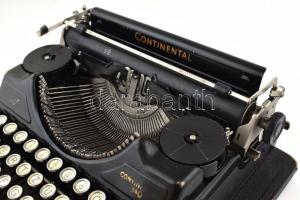 cca 1940 Continental 340 írógép, magyar billentyűzettel, működőképes, tokban, 11,5x29 cm