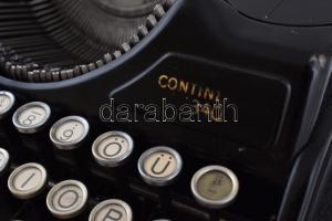 cca 1940 Continental 340 írógép, magyar billentyűzettel, működőképes, tokban, 11,5x29 cm