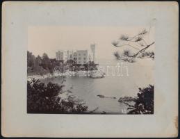 cca 1910 Trieszt, 2 db városkép, kartonra ragasztva, 11×15,5 cm / Trieste, 2 photos