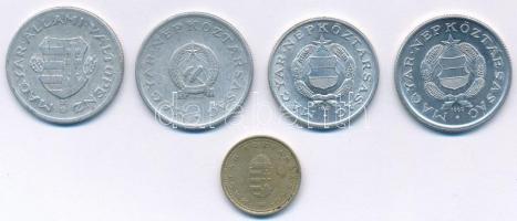1946-1992. 1Ft típus-sor (5xklf): 1946. 1Ft Al "Kossuth-címer" + 1949. 1Ft Al "Rákosi...