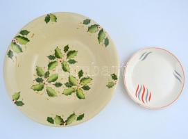 Sárospatak kerámia manufaktúra jelzésű, festett, mázas kerámia salátás tál, lepattanással, kopásokka...