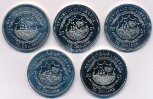 Libéria 2001. 10$ "Szabadság pillanatai - Francia forradalom 1789" multicolor + 10$ "...