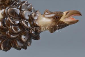 Herendi porcelán turul madár, jelzett, kézzel festett, hibátlan, m: 33,5 cm