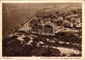 Budapest XI. Szent Gellért szálloda és gyógyfürdő látképe, Lágymányosi-öböl a még feltöltetlen Lágymányosi-tóval (EK)