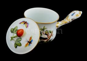 Herendi Rotschild mintás csokoléldés csésze, fogóval.  kézzel festett, jelzett, hibátlan 8,5x12 cm