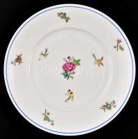 Régi Herendi lapos tányér. Kézzel festett, jelzett, kopásokkal. d:25 cm