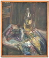 Holló jelzéssel: Csendélet. Olaj, vászon. Fa keretben. 71,5×60 cm