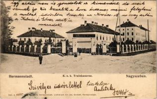 1908 Nagyszeben, Hermannstadt, Sibiu; Cs. és kir. gyakorló laktanya / K.u.K. Trainkaserne / military barracks