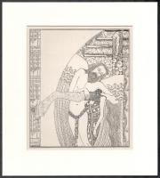 Kozma Lajos (1884-1948): Elmúlás. Cinkográfia, papír, jelzett a cinkográfián, paszpartuban, 19,5×16,5 cm
