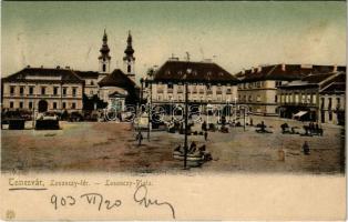 1903 Temesvár, Timisoara; Losonczy tér, piac / square, market