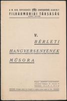 1932 Koncert műsorfüzet (Dohnányi, Moiseiwitsch, Ravel, stb.)