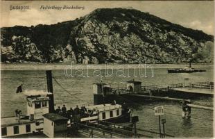 Budapest XI. Gellért-hegy, Láncz hídfő kikötő, gőzhajók