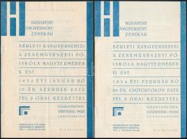 1934 Budapesti Hangverseny Zenekar műsorfüzet, 3 db (január, február, március)