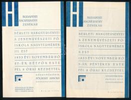 1933 Budapesti Hangverseny Zenekar műsorfüzet, 3 db (november, december)