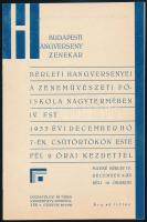 1933 Budapesti Hangverseny Zenekar műsorfüzet, 3 db (november, december)
