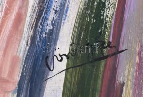 Vörös jelzéssel: Virágok. Olaj, farost, 82x53 cm