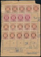1951-1952 Takarékbélyeg gyűjtőlap 19 db bélyeggel