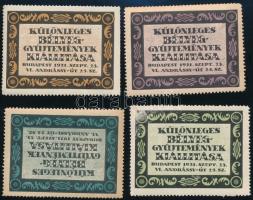 Különleges bélyeggyűjtemények kiállítása 4 db levélzáró