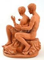 Kiss László (1949-): Szerelem. Terrakotta, jelzett (Kiss László), számozott: 1/1, kéz javított, m: 3...
