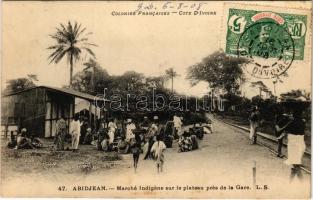 1908 Abidjan, Abidjean; Marché Indigéne sur le plateau prés de la Gare / market near the railway station, TCV card