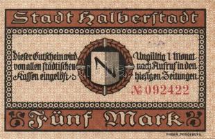 Német Birodalom/Weimari Köztársaság/Helberstadt 1918.12.1. 5M, 10M, 20M mindegyik hivatalos érvényte...