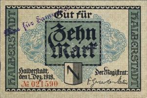 Német Birodalom/Weimari Köztársaság/Helberstadt 1918.12.1. 5M, 10M mindkettő hivatalos érvénytelenít...