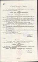 cca 1920 Tolnavidéki takarékpénztár vezetőségét ábrázoló kissé sérült fotó 22x16 cm + 2 db nyomtatvány