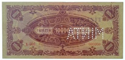 1945. 10.000P "MINTA" perforációval, piros "M000-000000" sorozat- és sorszámmal ...