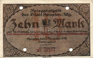 Német Birodalom/Császárság/Kempten 1918.11.2. 5M, 10M, 20M, 50M mind hivatalos érvénytelenítéssel T:...