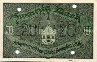 Német Birodalom/Császárság/Kempten 1918.11.2. 5M, 10M, 20M, 50M mind hivatalos érvénytelenítéssel T:...