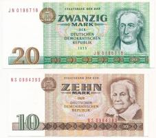 NDK 1971. 10M (2x) + 1975. 20M T:III GDR 1971. 10 Mark (2x) + 1975. 20 Mark C:F