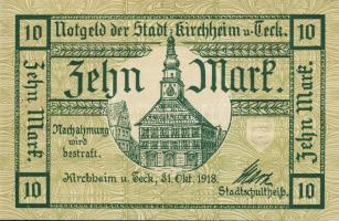 Német Birodalom/Császárság/Kircheim 1918.10.31. 10M T:I