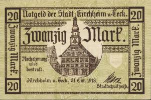 Német Birodalom/Császárság/Kircheim 1918.10.31. 20M T:I