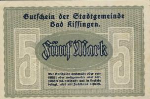 Német Birodalom/Weimari Köztársaság/Bad Kissingen 1919.2.1. 5M T:I