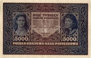 Lengyelország 1920. 5000M(5x) egymásutáni sorszámokkal T:I-
