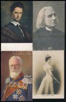 20 db RÉGI motívum képeslap: uralkodók, híres ember / 20 pre-1945 motive postcards: royalties and famous people