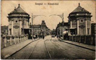 1926 Szeged, Közúti híd, villamos. Vasúti levelezőlapárusítás 4857. (Rb)