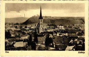 1941 Dés, Dej; látkép, református templom / general view, Calvinist church (EK)