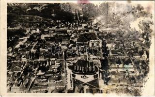 Kolozsvár, Cluj; látkép repülőgépről, légi felvétel / aerial view + 1940 Kolozsvár visszatért So. Stpl. (felületi sérülés / surface damage)