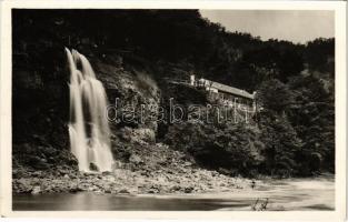 1944 Rév, Körösrév, Vad, Vadu Crisului; vízesés a Zichy cseppkőbarlangnál / Cascada, Pestera Vadu Crisului / waterfall