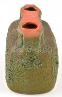 Bártfay Judit (?-?): Dekoratív iparművész retró váza, mázas kerámia, jelzett, apró kopásnyomokkal, 1...