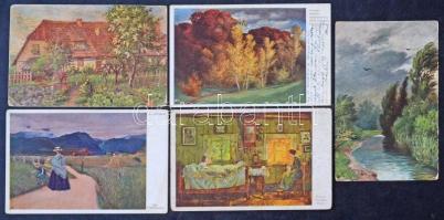 3 cipős doboznyi RÉGI képeslap:1 doboz régi olasz, 1 doboz vegyes külföldi és 1 doboz motívum és műv...